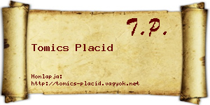 Tomics Placid névjegykártya